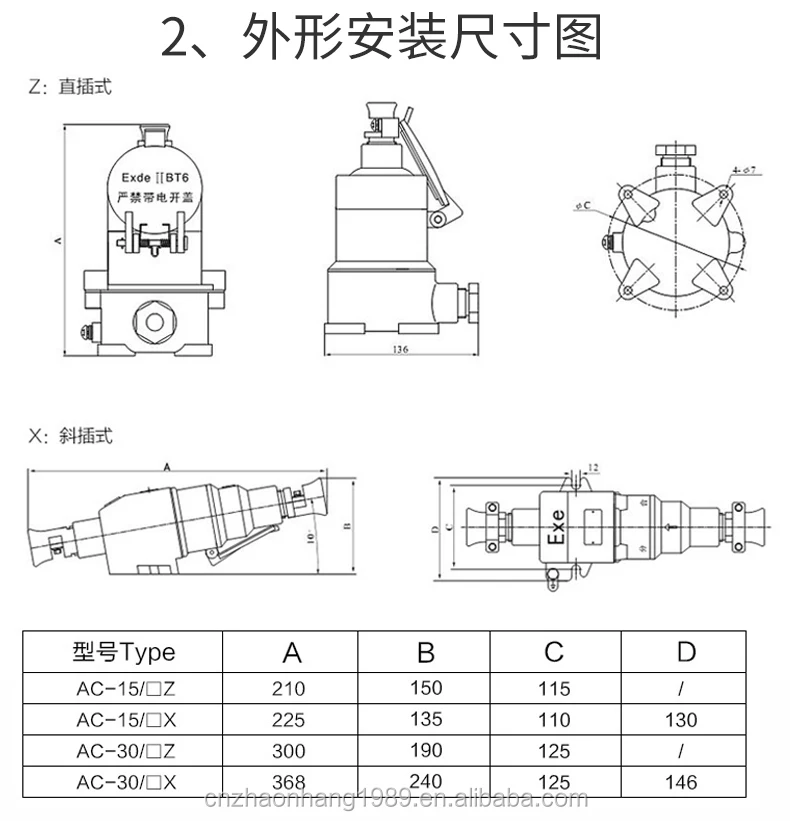 304 stainless steel explosion-proof socket explosion-proof plug 380V/220V stainless steel shell explosion-proof bolt ac-16