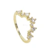 2018 minimalist jewelry gold plated small sparking cubic zirconia delicate girl cluster cz ring