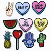 DIY fashion patches with iron on backing, stock patch wholesaler