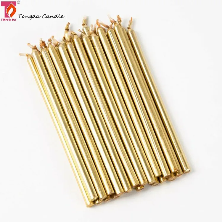 Metallic Long Gold Birthday Candles Buy Long Gold Birthday Candles