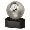 Grace Custom Simple Style Modern Globe Clear Engraved Polish Crystal Clock For Table Decoration
