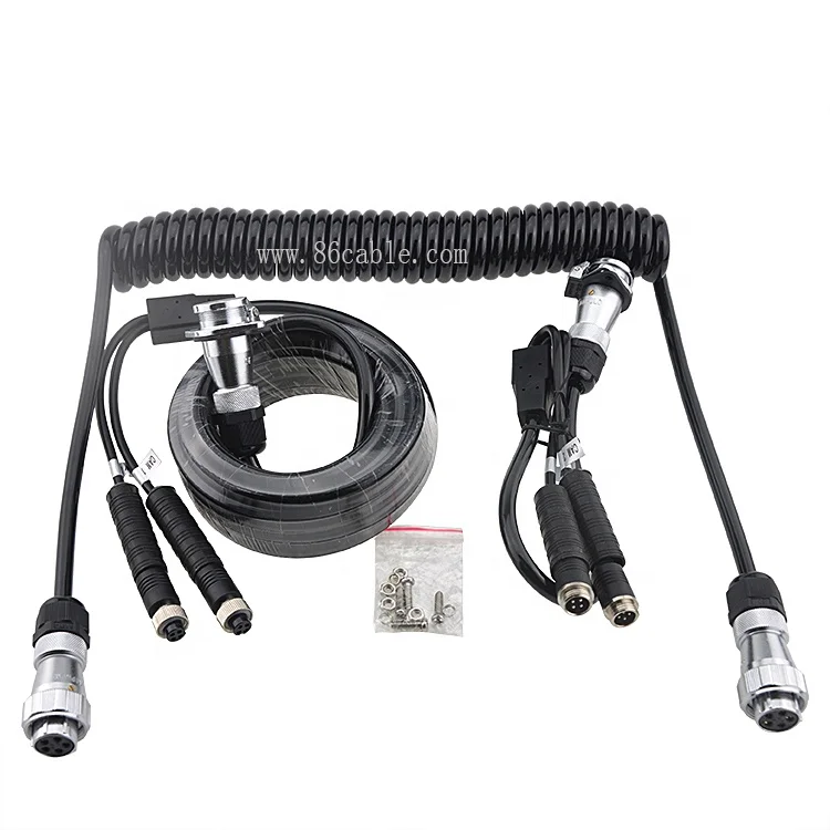 Two Cameras Heavy Duty Weather Resistant Rear View Camera Trailer Cable