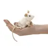 Customized Plush Animal Toys Mini White Mouse Finger Puppet