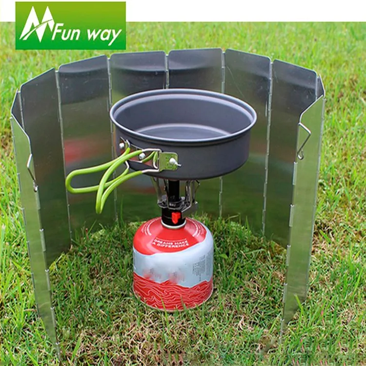 10 Plates Outdoor Camping Wind Deflectors Foldable Screens Windshield