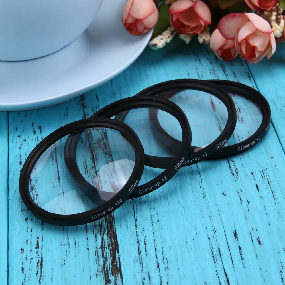 52mm 67mm 72mm 77mm Macro Close-Up Filter Set +1 +2 +4 +10 Lens with Pouch Macro Lens Filter Kit for Canon DSLR Camera