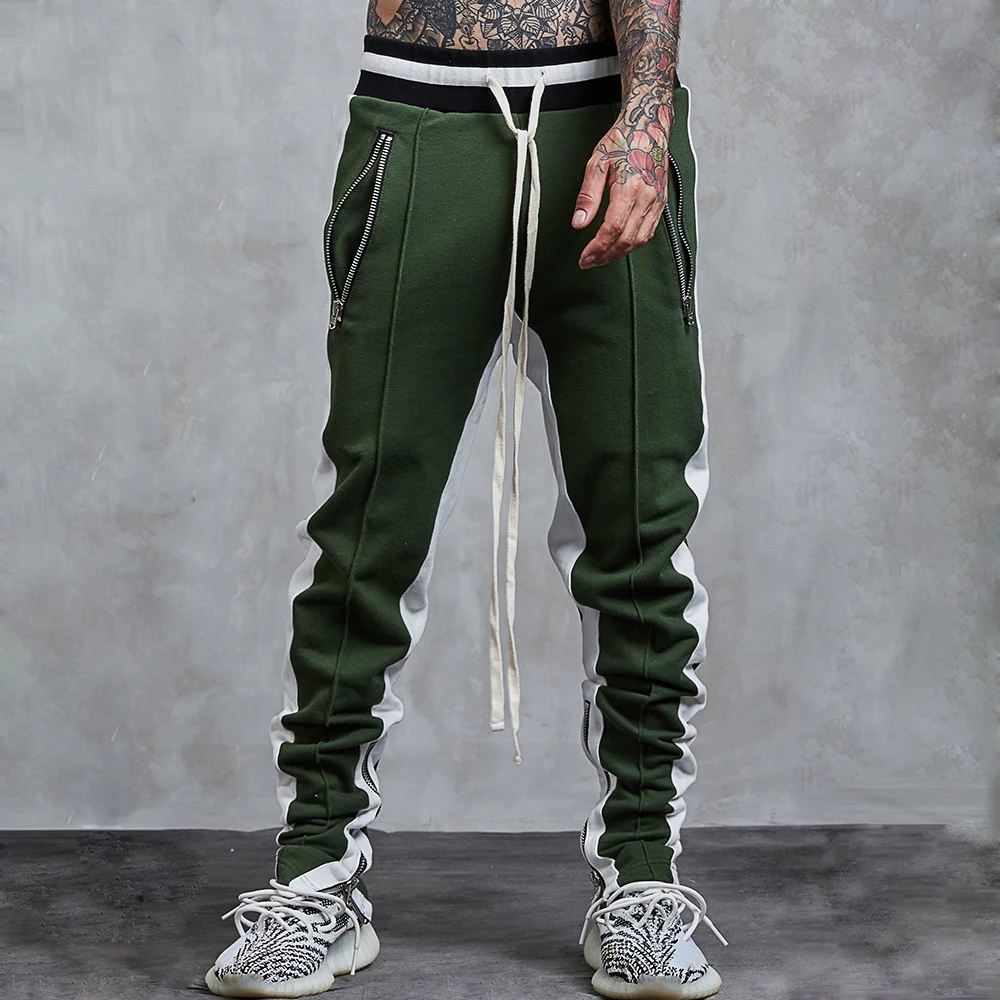 side stripe zip pocket track pants