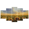 Modern art sunflowers 5-piece canvas oil painting beautiful picture wall art painting