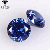 Get high quality round cut blue light cz gems blue emerald stone free sample