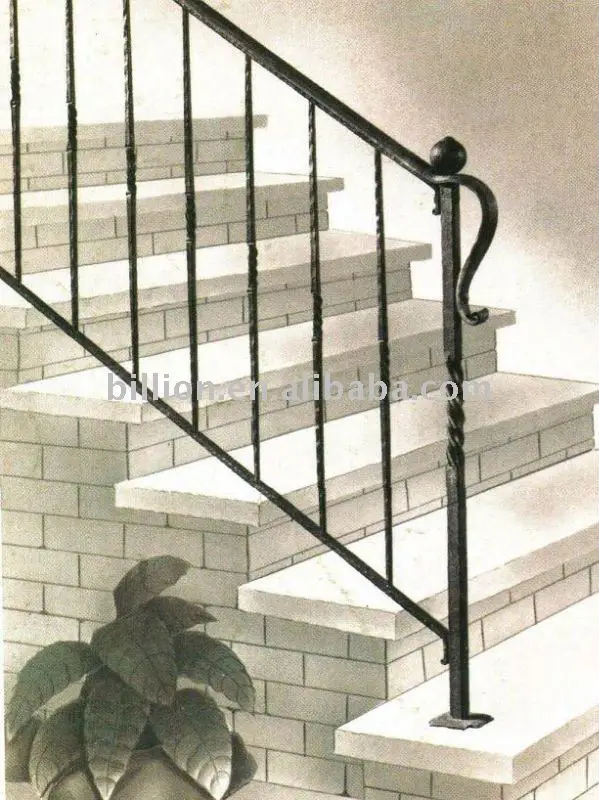 Interior de hierro forjado escalera escaleras rectas-Escaleras