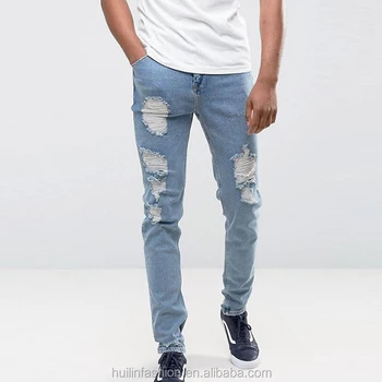 blue jeans with rips mens