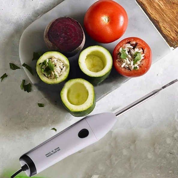 Electric Vegetable Corer,Electric Zucchini Corer,Stainless Steel Scale  Scraper,Multifunctional Scale Scraper Seafood Descaler Replaceable Blade