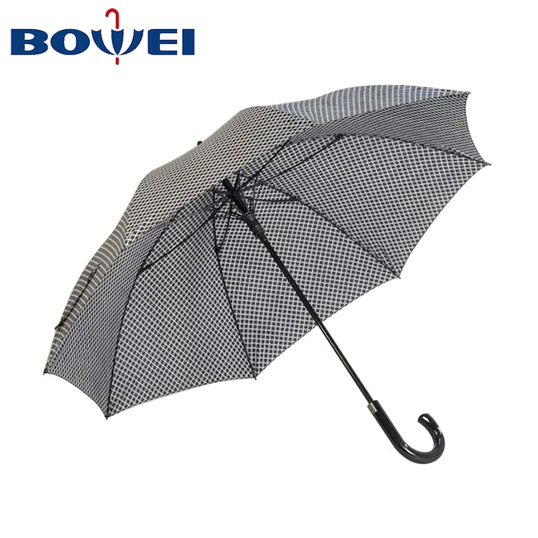 Wholesale cheap auto open windproof grid straight umbrella china