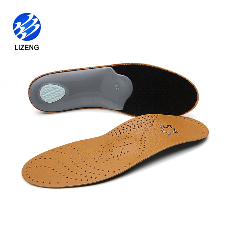 Flat Feet Orthotic Genuine Leather Insole High Arch Support Insole