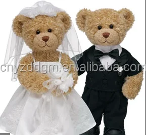 bride and groom teddy bears