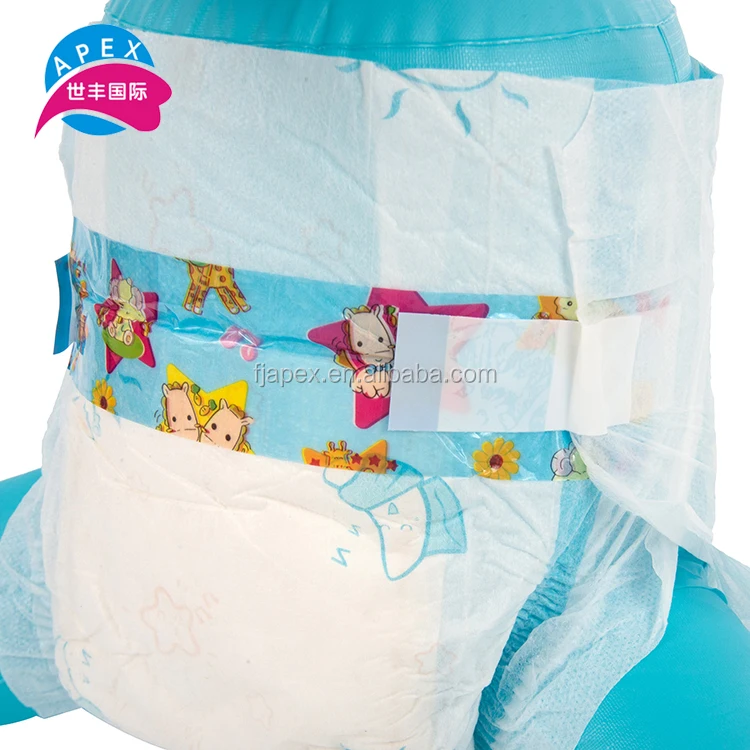 Comfortable leak guard disposable stock lots cloth like beauty baby diapers