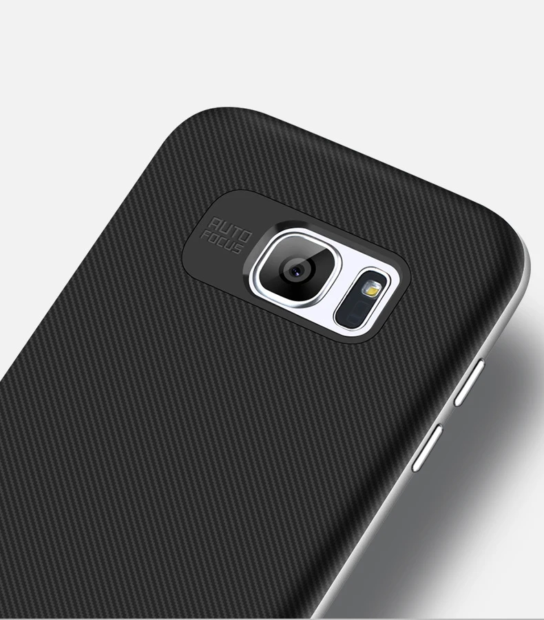 2 IN 1 Carbon Fiber TPU+PC Back Cover Case For Samsung Galaxy S7