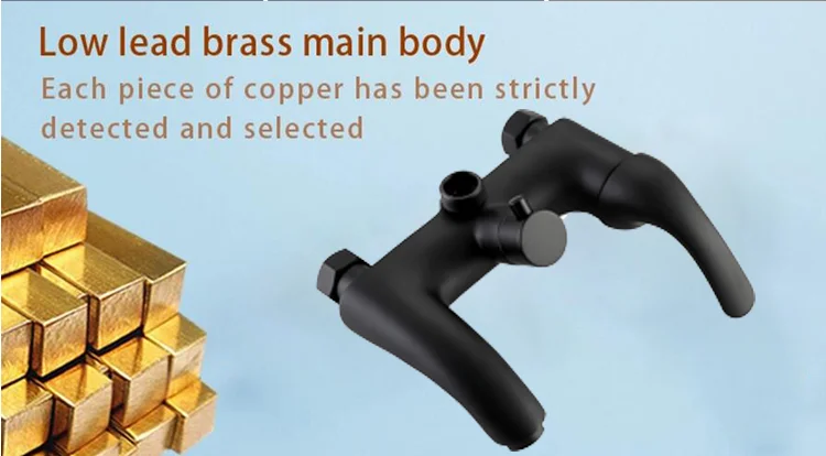 Kaiping faucet Bathroom sanitary ware exposed matte black 100% brass body shower set bathroom taps faucet
