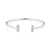 Wholesale Fashion 925 Sterling Silver Plated Cuff Bangle With Crystal Cubic Zirconia