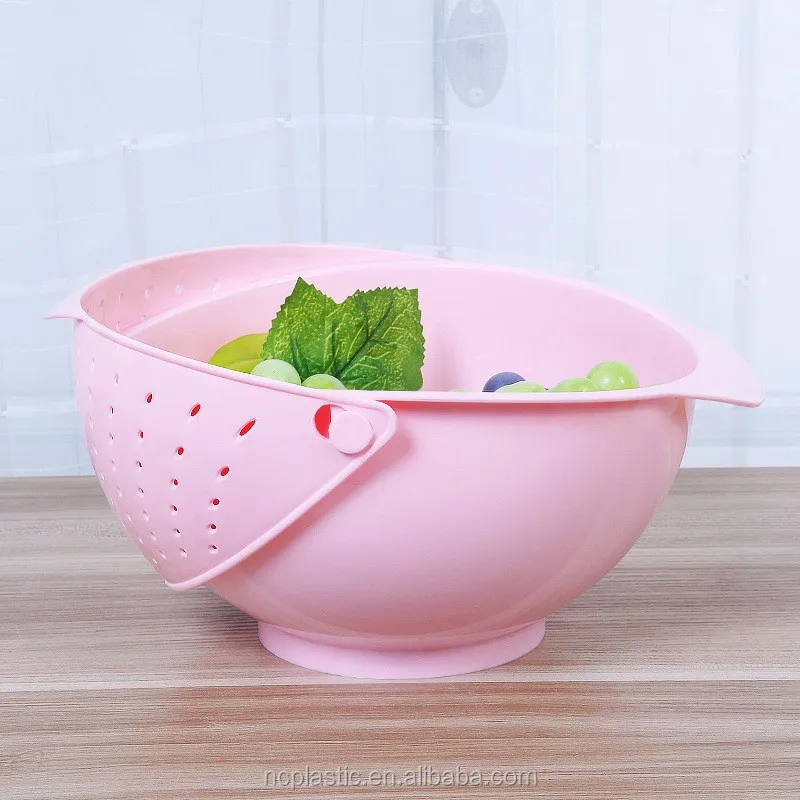 Wash And Drain Mixing 2 In 1 Vegetablefruit Rice Wash Bowl And Colander