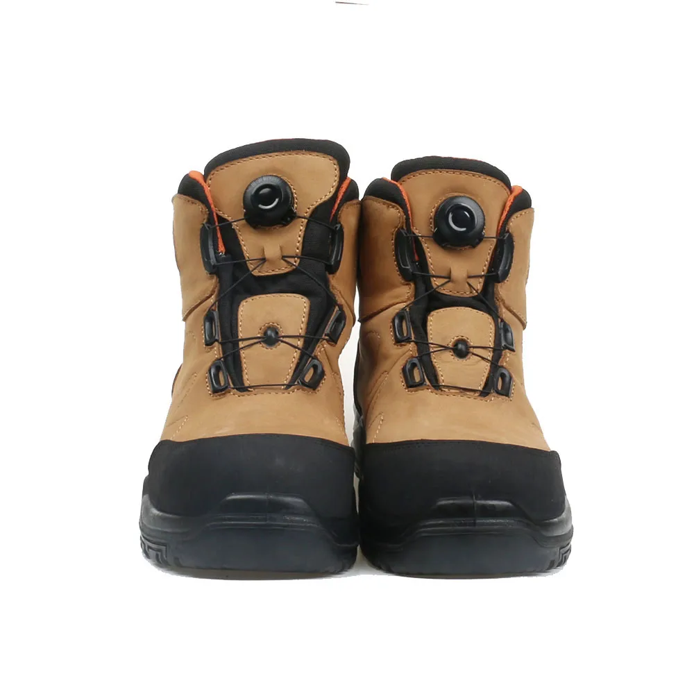 Steel Toe Insert Lace Up Rubber Buffalo Leather Safety Boots/shoes S3