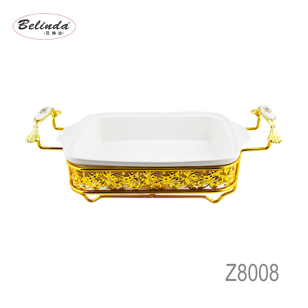 Ceramics Food Pan Restaurant Catering Serving Rectangle Chafing Dish