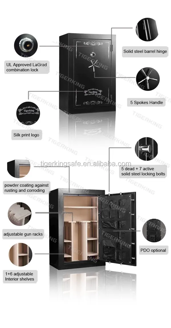 Wholesale Fireproof Gun Safe With Gun Case Heavy Duty Steel Gun Safe