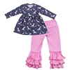 yiwu kids clothes wholesale children's boutique clothing toddler rainbow horse pattern boutique baby girl clothing