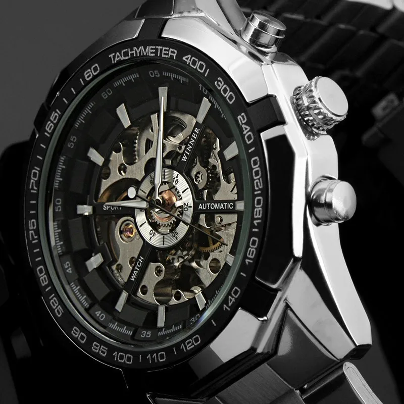 Mens top brand luxury Winner 340 Fashion 246 Skeleton Clock Sport Watch Automatic Mechanical Watches Relogio Masculino Alibaba