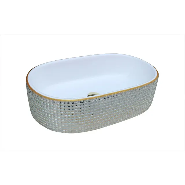 Low Price Mosaic Oval Wash Basin Lavabo Sink