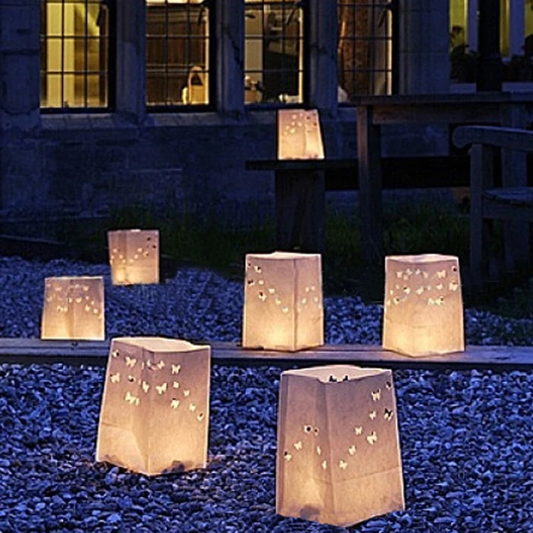 Luminary Lantern Wax Paper Candle Bags Glowing Bag Tealight For Wedding