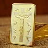 "Jesus crosses" rectangle coins, High quality cheap custom engraved coin, Ten Commandments Coin