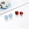 CDE Factory Wholesale embellished with crystals from Swarovski Square Sterling Silver 925 Red Bule Stud Earring