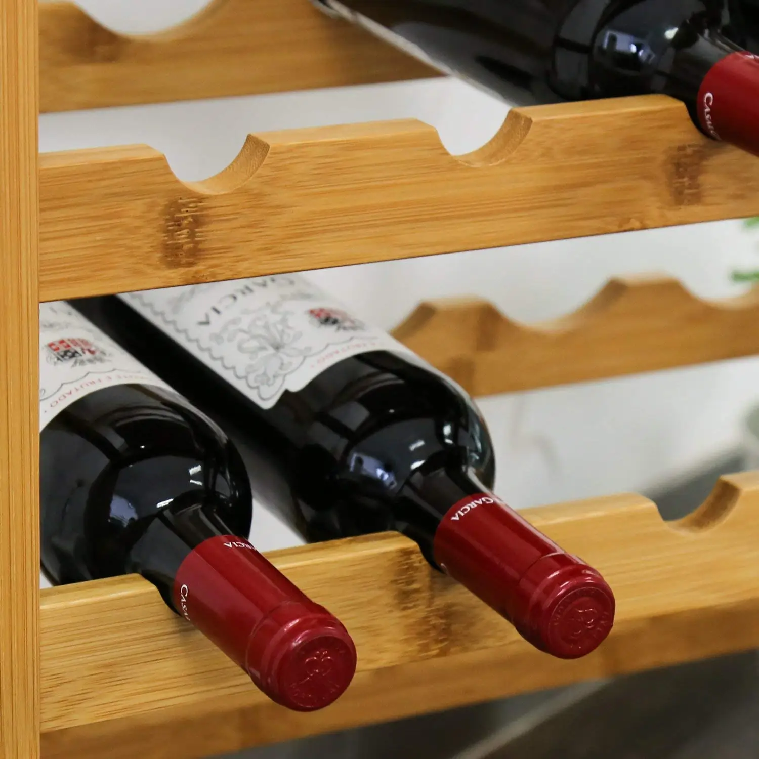 Bamboo Red Wine Rack 28 Bottle,Wood Wine Rack Accessories Wooden Free