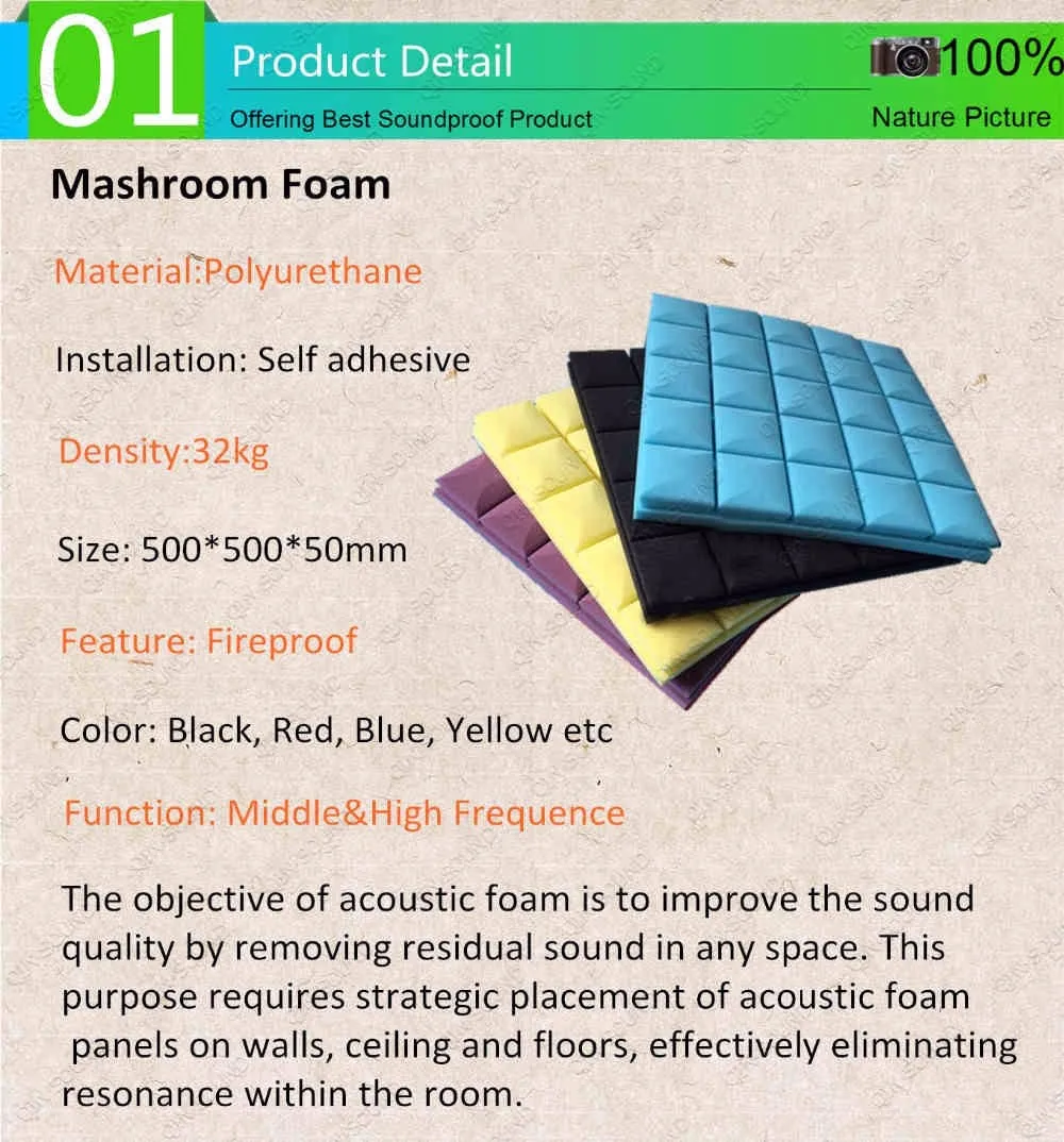 Recording Room Fireproof Acustic Foam Studio Soundproof Material