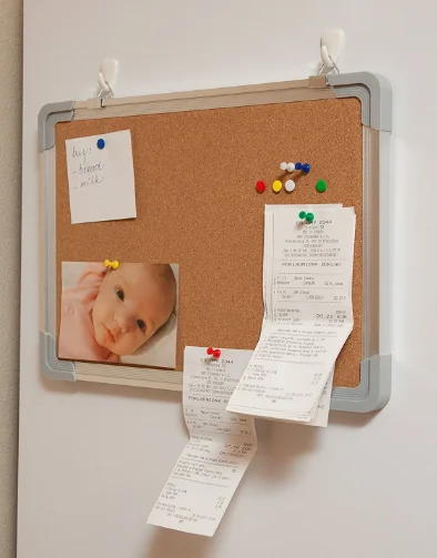 bulletin board cork board 10 color pins, board for home office