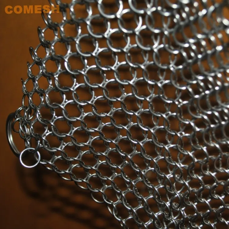 Stainless Steel Chainmail Scrubber / Chain Mail Cast Iron Pan Cleaner
