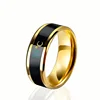 Fashion Stainless steel simple creative jewelry Intelligent Thermometer temperature measuring Couple ring