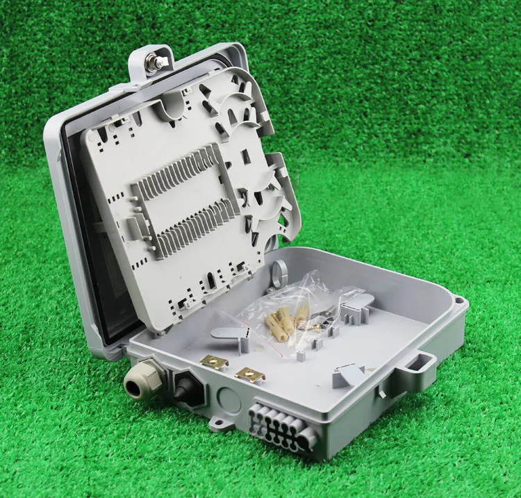 Outdoor ABS Material Waterproof 12 Cores Mini FTTH Fiber Optic Termination Box with SC Adapter