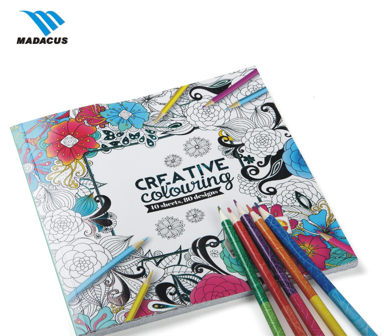 Custom Softcover Drawing Coloring Book Printing With Color Pencil Set