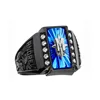 New Design Moulded Steel CZ Side Panel Keepsake Ring