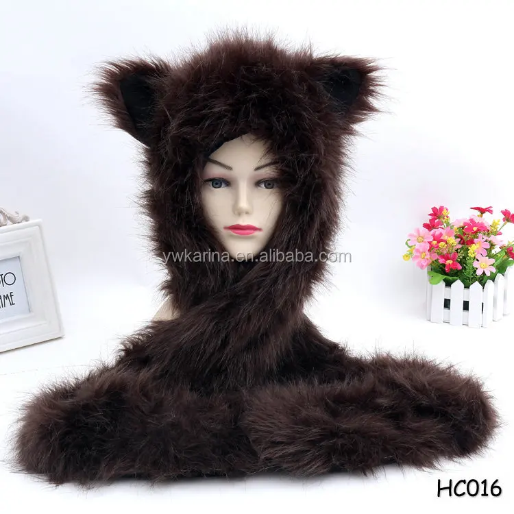 bear head fur hat