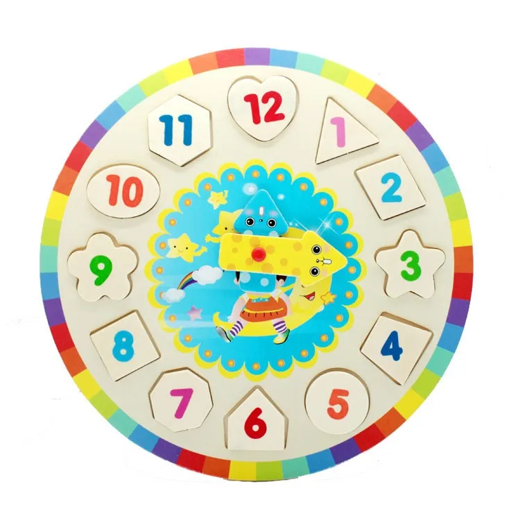 Learning Telling Time Teaching Wooden Children Toy Clock For Kids Buy