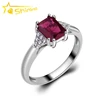 wholesale women white gold plated sterling silver synthetic ruby ring 925