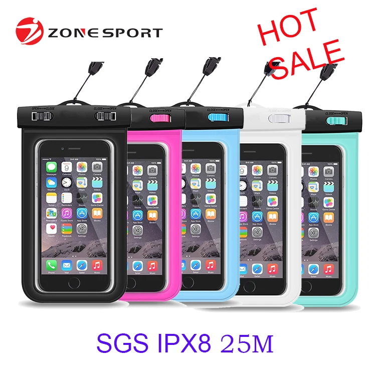 New product promotional clear black PVC waterproof smartphone bag, Eco-friendly security phone waterproof case