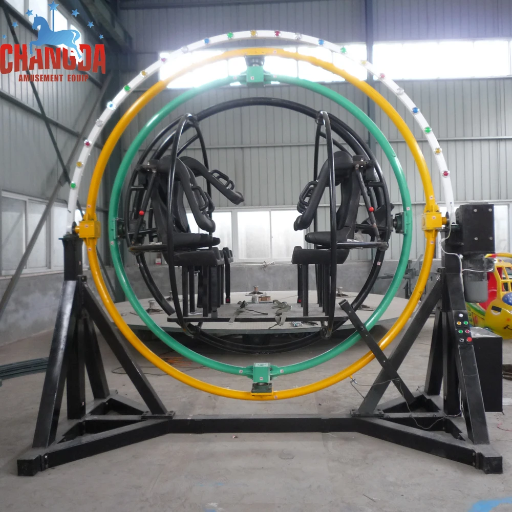 
Thrilling Park Outdoor Games 3d motorized human gyroscope for sale 