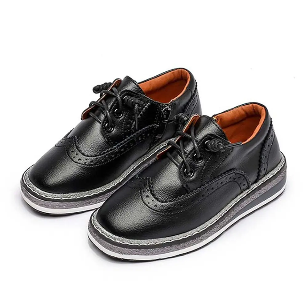 F-OXMY Boys Oxfords Dress Shoes Brogue Wing-Tip Burable Slip On Casual Shoes Toddler//Little Kid//Big Kid