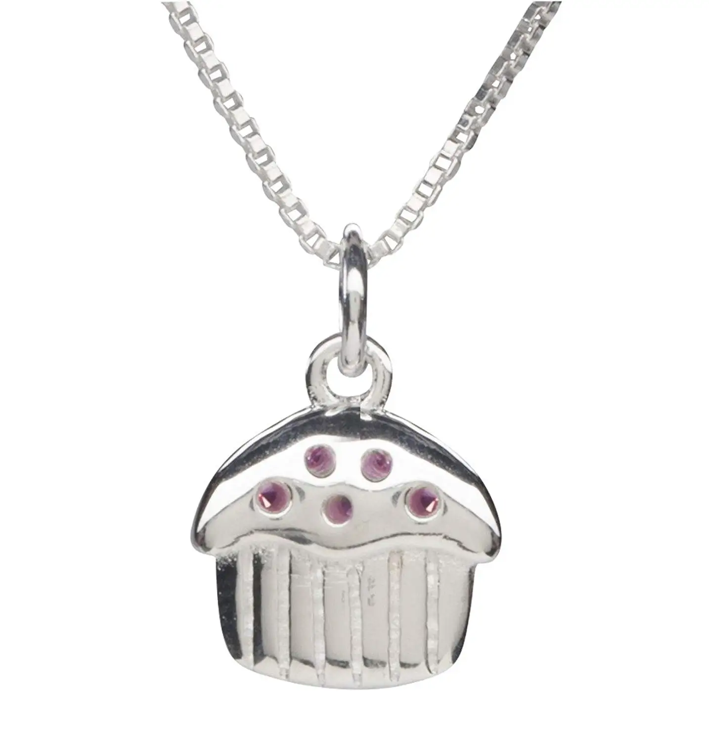 Solid 925 Sterling Silver Pink Enameled Double Heart Pendant Charm 11mm x 15mm