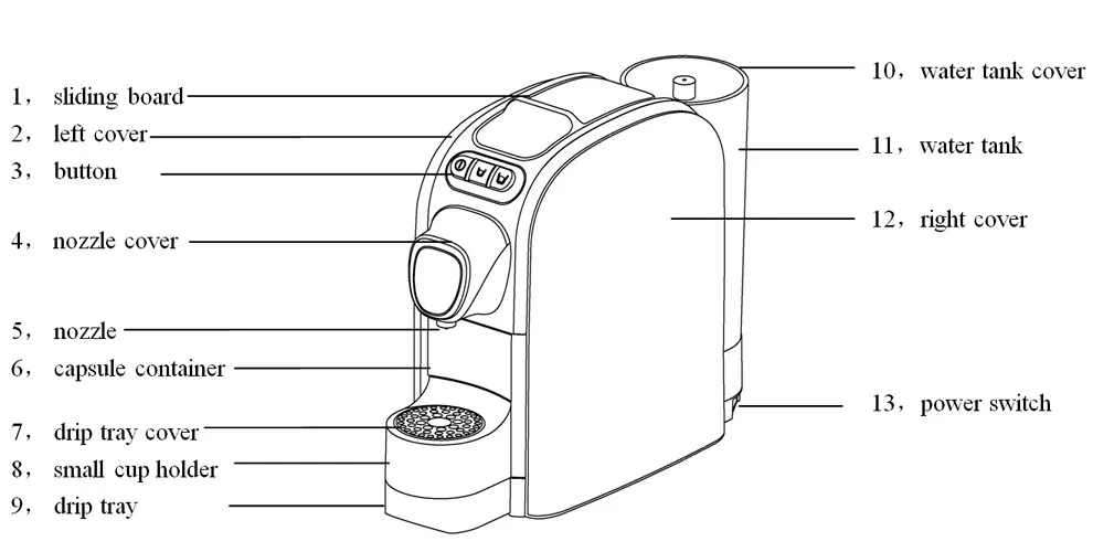 Nespresso Compatible Automatic Espresso Coffee Machine Coffee Capsule