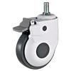 125mm Threaded Stem Medical Swivel Dual Brake Casters