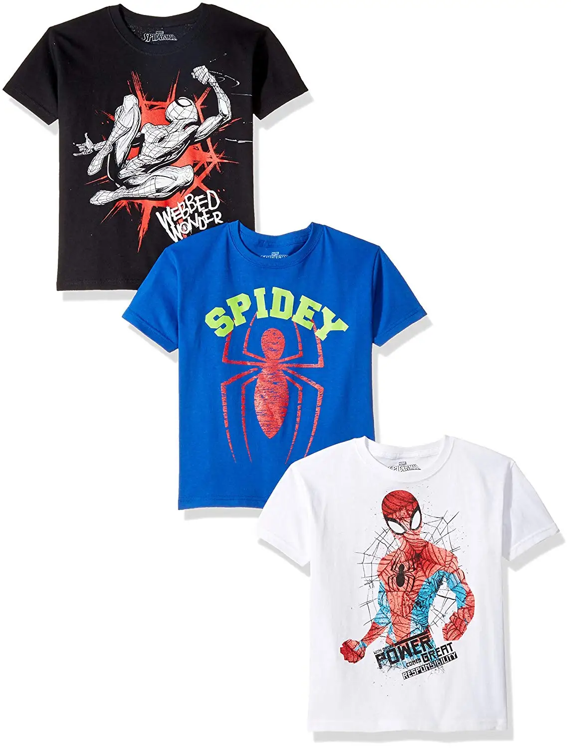 Buy Marvel Boys Short Sleeve Spiderman T-Shirt with Plaid Short in ...